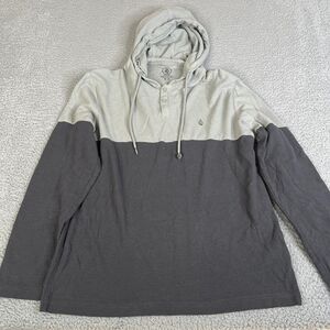Volcom Sweatshirt Mens Medium Hoodie Thermal Waffle Pullover Sweater Surf Skate